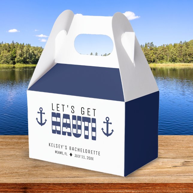 Caja Para Regalos Despedida de Soltera Divertida (Let's Get Nauti Bachelorette Party Favor Boxes
)