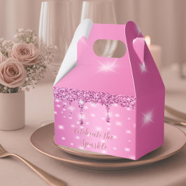 Caja Para Regalos Despedida de soltera elegante con brillo rosa cali
