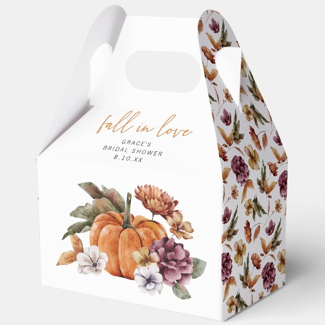 Caja Para Regalos Despedida de Soltera "Enamorada" (Autumn Watercolor Floral Fall In Love Bridal Shower Favor Boxes by Painted Paperie
)