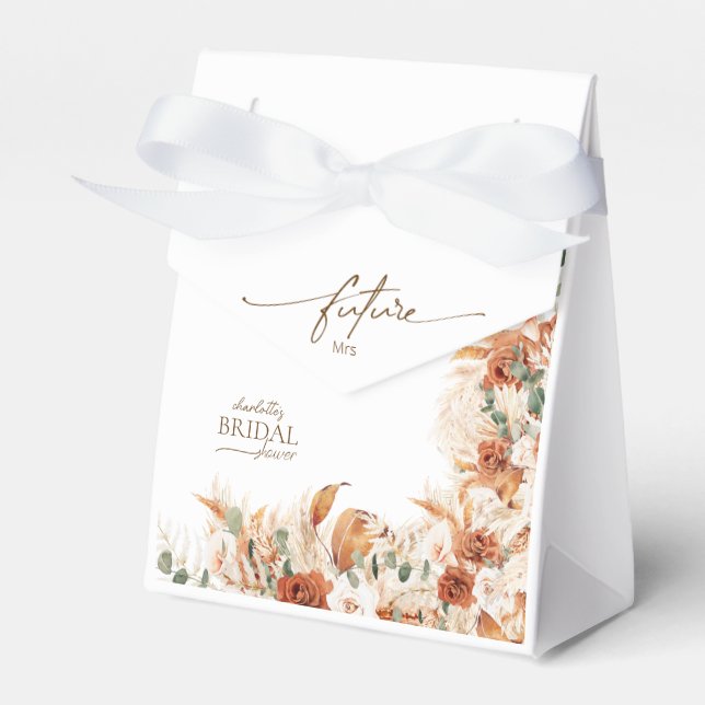 Caja Para Regalos Despedida de Soltera Floral Boho de la futura Sra. (Front Side)
