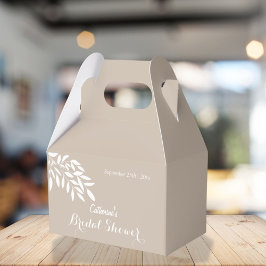 Caja Para Regalos Despedida de soltera minimalista beige con vegetac