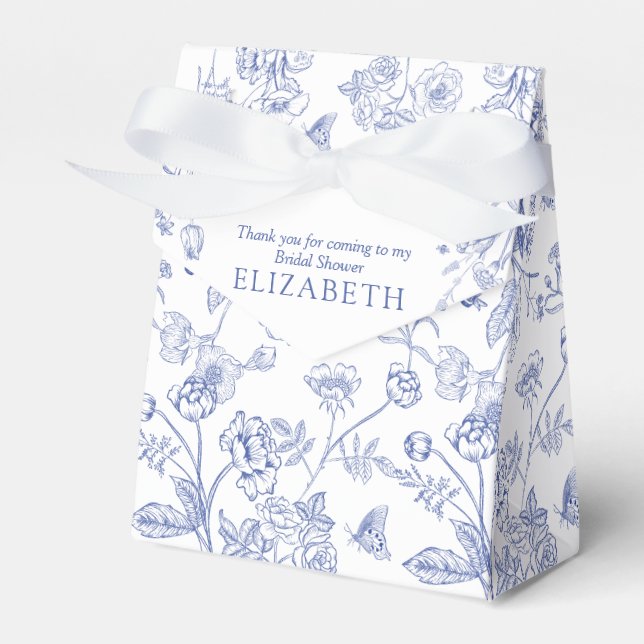 Caja Para Regalos Despedida de Soltera Victoriana Azul Francés y Bla (Front Side)