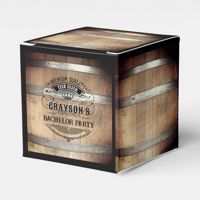 Caja Para Regalos Despedida de Soltero Barril de Whisky Rústico (Costado Anverso)