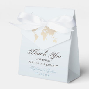 Caja Para Regalos Destino del mapa azul de viaje de vintage