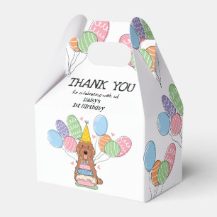 Caja Para Regalos Día de Aniversario de la Cockapoo Roja Cavapoo Gra
