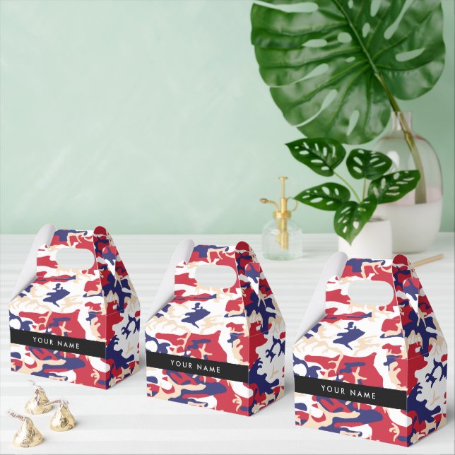 Caja Para Regalos Día de la Independencia Camuflaje Su nombre Person (Múltiple)