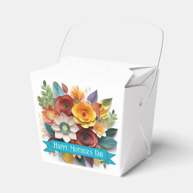 Caja Para Regalos Día de la Madre Floral de Arte de Papel 3D (Front Side)