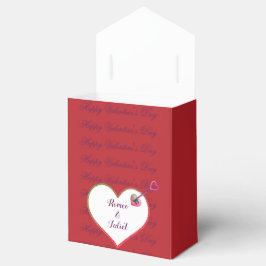 Caja Para Regalos Día de San Valentín de Corazón Rojo Morado Moderno