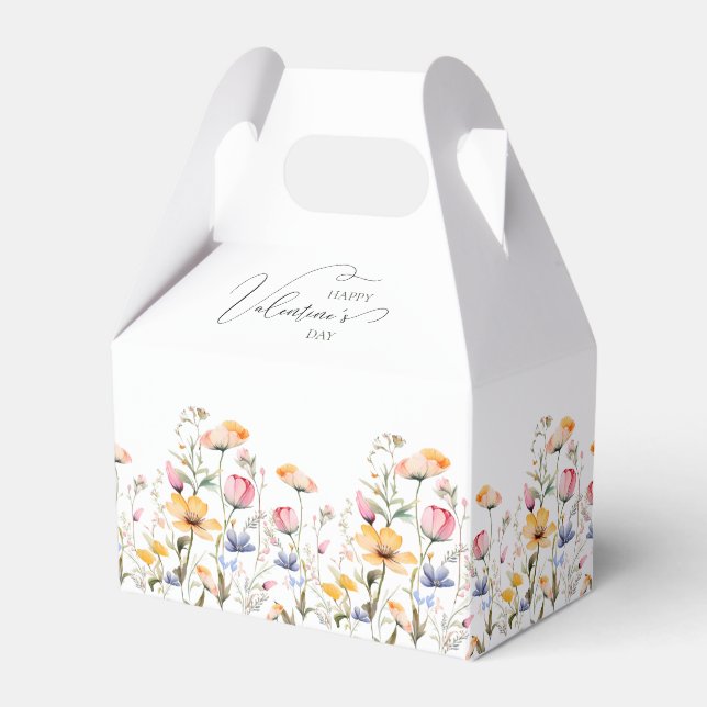 Caja Para Regalos Día de San Valentín del prado de primavera de flor (Front Side)