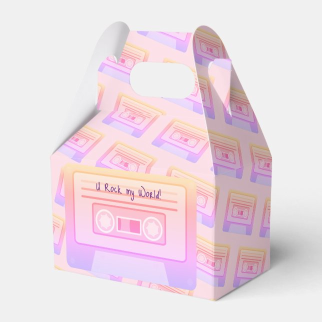 Caja Para Regalos día de San Valentín rosa estético de vaporwave de  (Front Side)