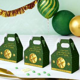 Caja Para Regalos Día del Shamrock de oro personalizado en San Patri