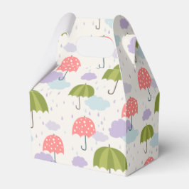 Caja Para Regalos Día lluvioso de otoño con patrón de paraguas