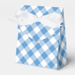 Caja Para Regalos Diagonal Light Blue and White Gingham Plaid