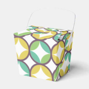 Caja Para Regalos Diamante retro en patrón circular Oro verde azul