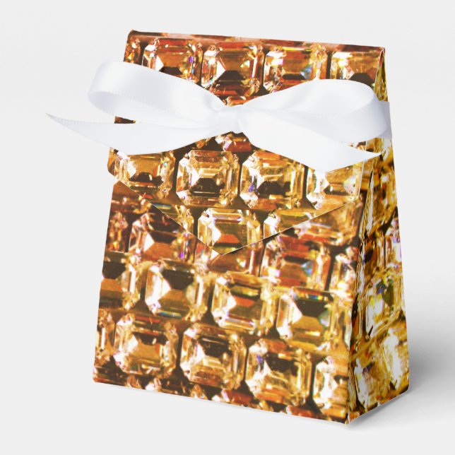 Caja Para Regalos Diamantes amarillos, diamantes de naranja, piedras (Front Side)