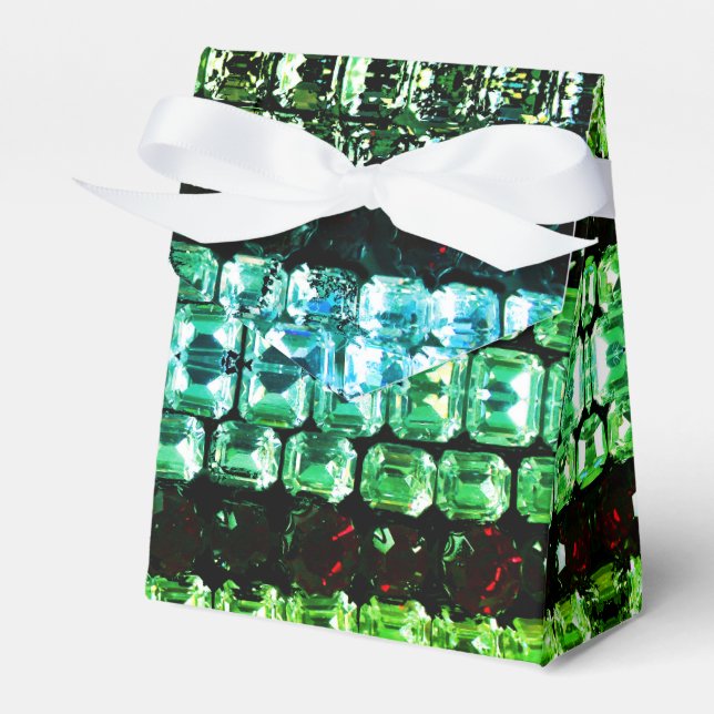 Caja Para Regalos Diamantes de imitación azules verdes verde azulado (Front Side)