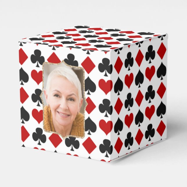 Caja Para Regalos Diamonds and Hearts Vertical Photo Template (Costado Anverso)