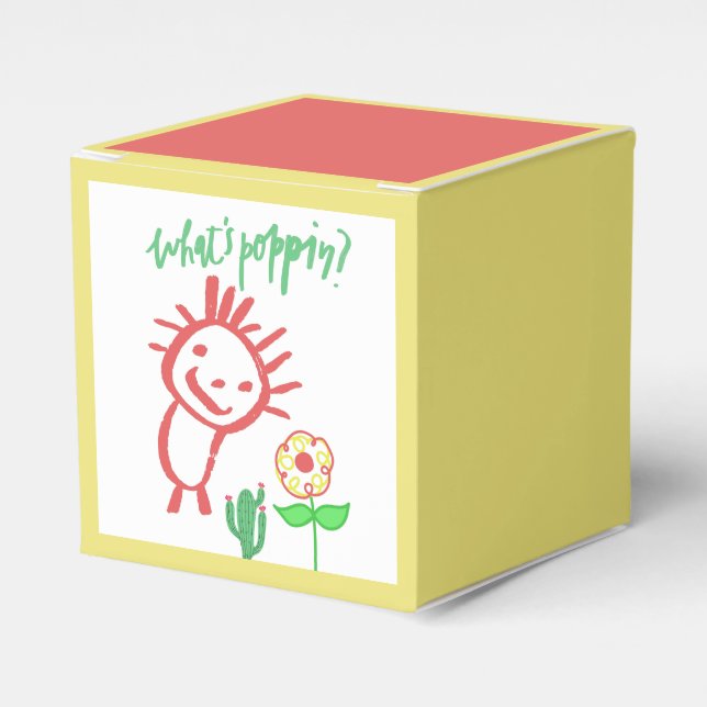 Caja Para Regalos dibujo a mano de bebé  (Costado Anverso)