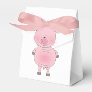 Caja Para Regalos Dibujo animado rosado lindo del cerdo