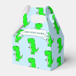 Caja Para Regalos Dibujo de dinosaurio verde personalizado azul