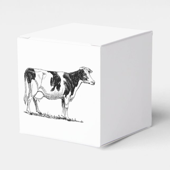 Caja Para Regalos Dibujo de lápiz Fresian Dairy Cow Holstein (Costado Anverso)