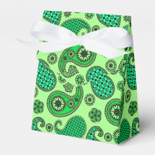 Caja Para Regalos Dibujo de paisley, verde jade y menta
