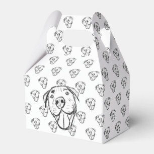 Caja Para Regalos dibujo de pitbull simple amantes de perros blanco