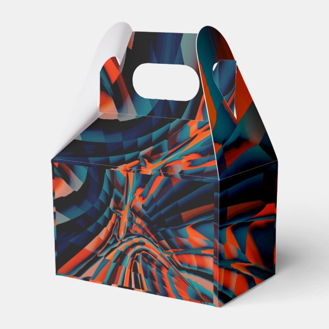 Caja Para Regalos Dibujo naranja de cuadrados alineados sobre base t (Reverso)