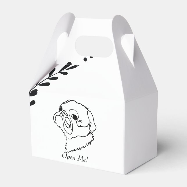 Caja Para Regalos Dibujo simple personalizable Art Pug (Front Side)