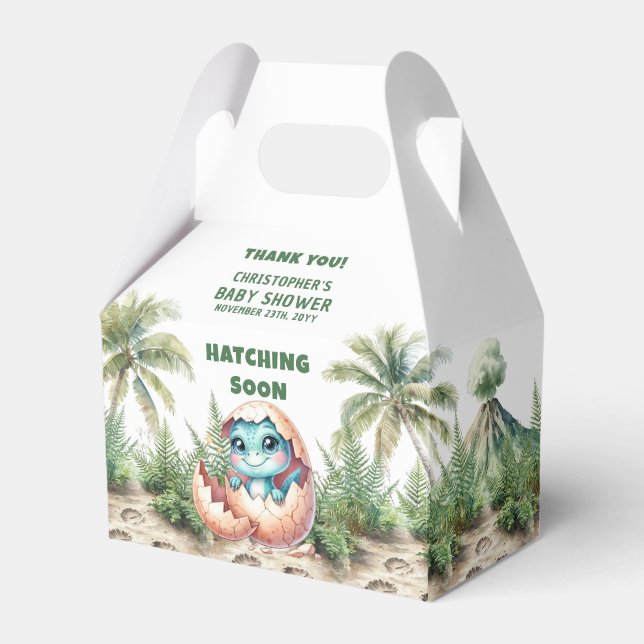 Caja Para Regalos Dino Hatching Pronto Baby Boy Gracias Box (Front Side)