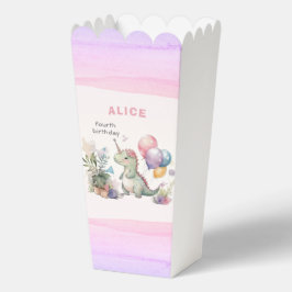 Caja Para Regalos Dino Watercolor Chica Pink Birday