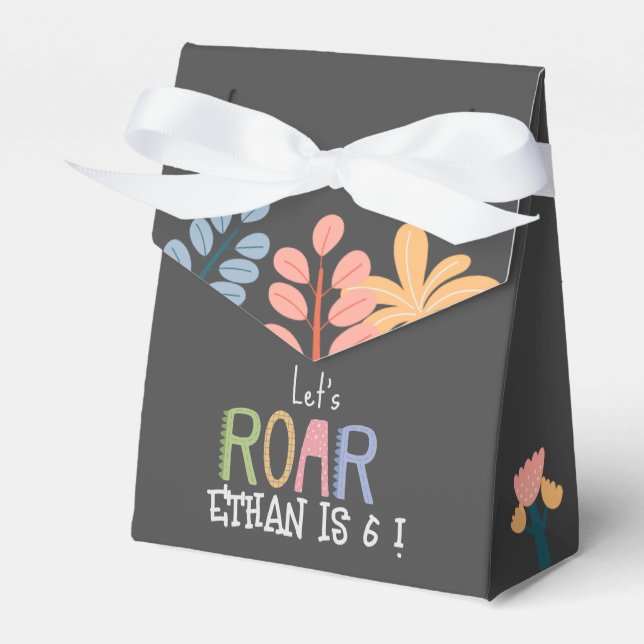 Caja Para Regalos Dinos vamos a rugir cumpleaños de niños (Front Side)