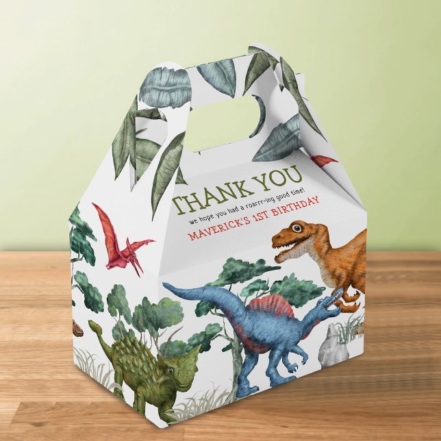 Caja Para Regalos Dinosaur Birthday Favor Box (Subido por el creador)