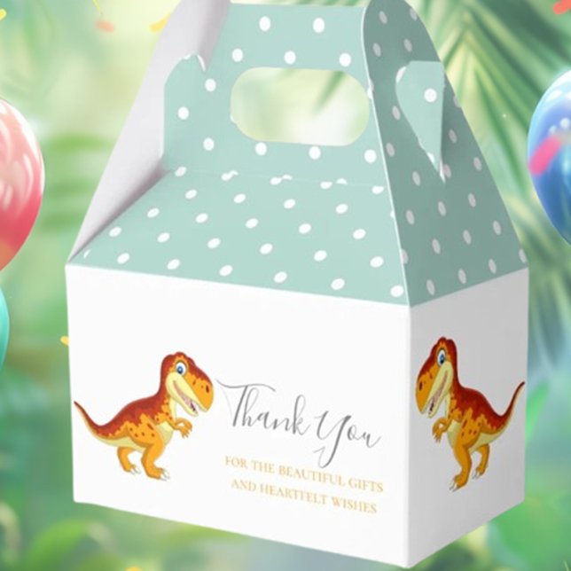 Caja Para Regalos Dinosaur BIRTHDAY Gold (Make your child's dinosaur birthday unforgettable with our charming gold favor boxes!)