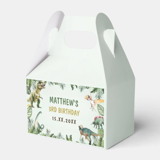 Caja Para Regalos Dinosaur Boy 3 Fiesta de cumpleaños (Front Side)