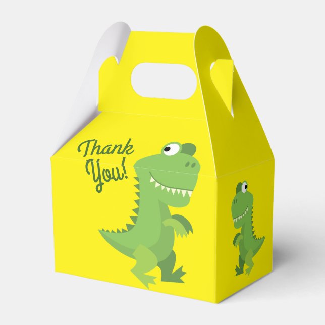 Caja Para Regalos Dinosaur T-rex Kids Primer cumpleaños Fiesta de Di (Reverso)
