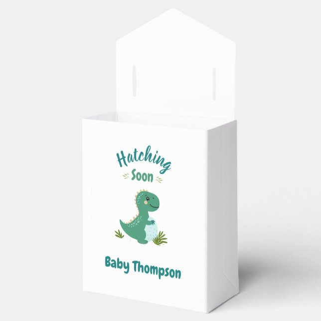 Caja Para Regalos Dinosaurio editable niño niño niño con ducha de ca (Abierto)