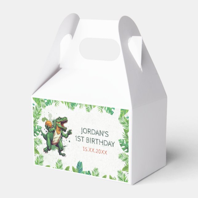 Caja Para Regalos Dinosaurio Fiesta del primer cumpleaños (Front Side)