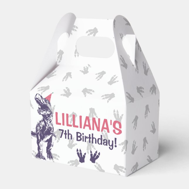 Caja Para Regalos Dinosaurio T-Rex en Gorra Fiesta (Front Side)