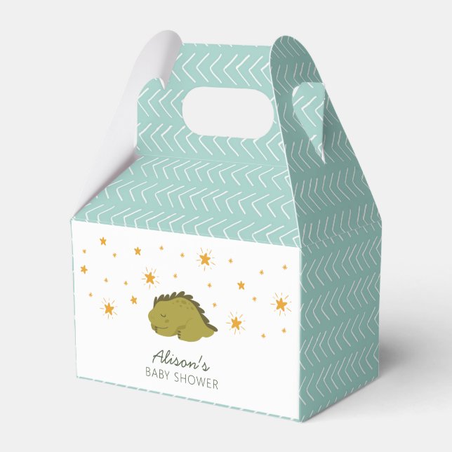 Caja Para Regalos Dinosaurio Verde Twinkle Stars Género Bebé neutral (Front Side)