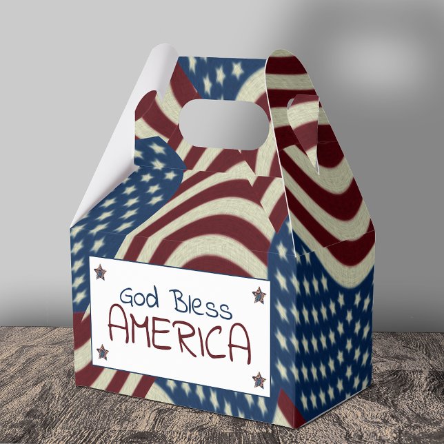 Caja Para Regalos Dios bendiga a los Estados Unidos las banderas roj (Subido por el creador)