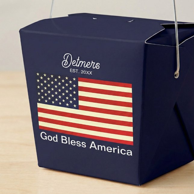 Caja Para Regalos Dios personalizado bendice la bandera de Estados U (Pack your party with patriotism.)