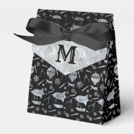 Caja Para Regalos Dirigibles de Zinc y Plata Steampunk Monograma