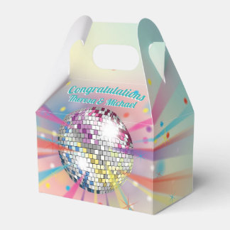 Caja Para Regalos Disco Ball Baby Shower Groovy Pastel Rainbow