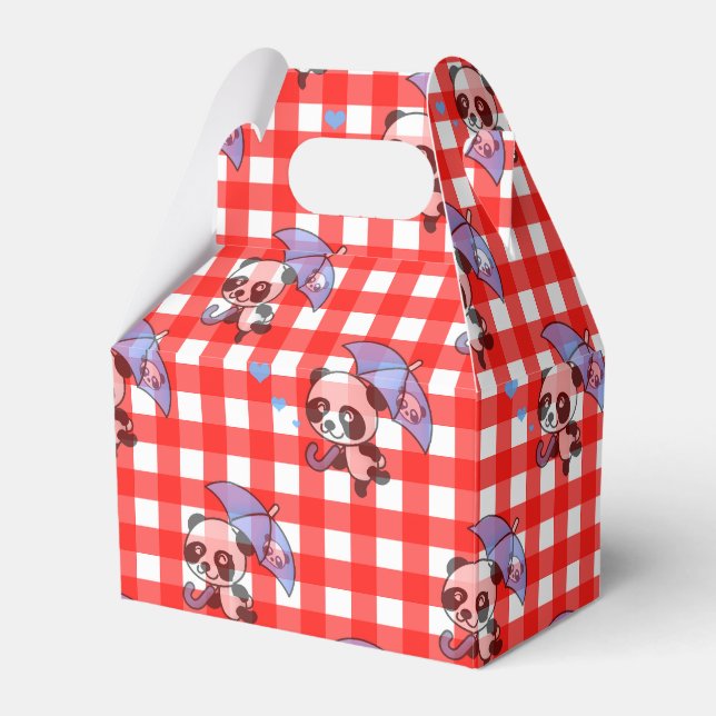 Caja Para Regalos Diseño Cute Red Gingham Check (Front Side)