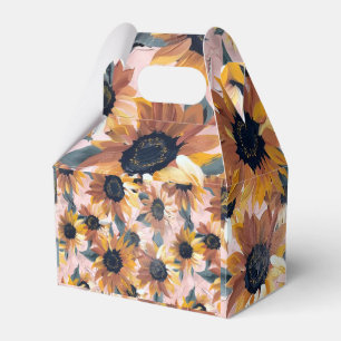 Caja Para Regalos Diseño de Acuarela de Girasoles