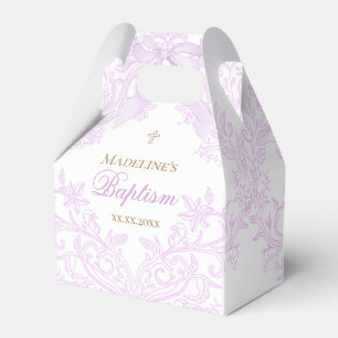 Caja Para Regalos diseño de acuarela lila Bautizo