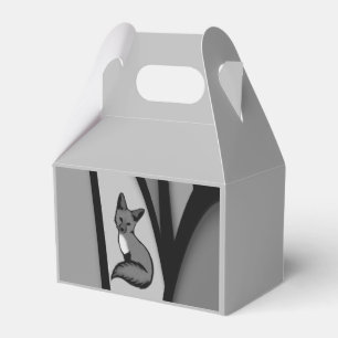 Caja Para Regalos Diseño de arte moderno Fox en plata