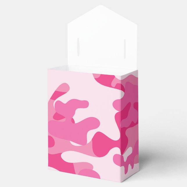 Caja Para Regalos Diseño de camo rosa y blanco (Abierto)