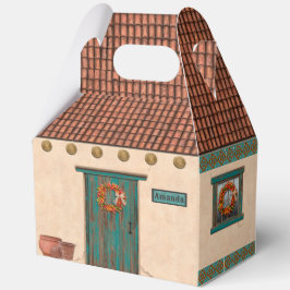 Caja Para Regalos Diseño de Casa de Adobe y Teja de Terracota del Su